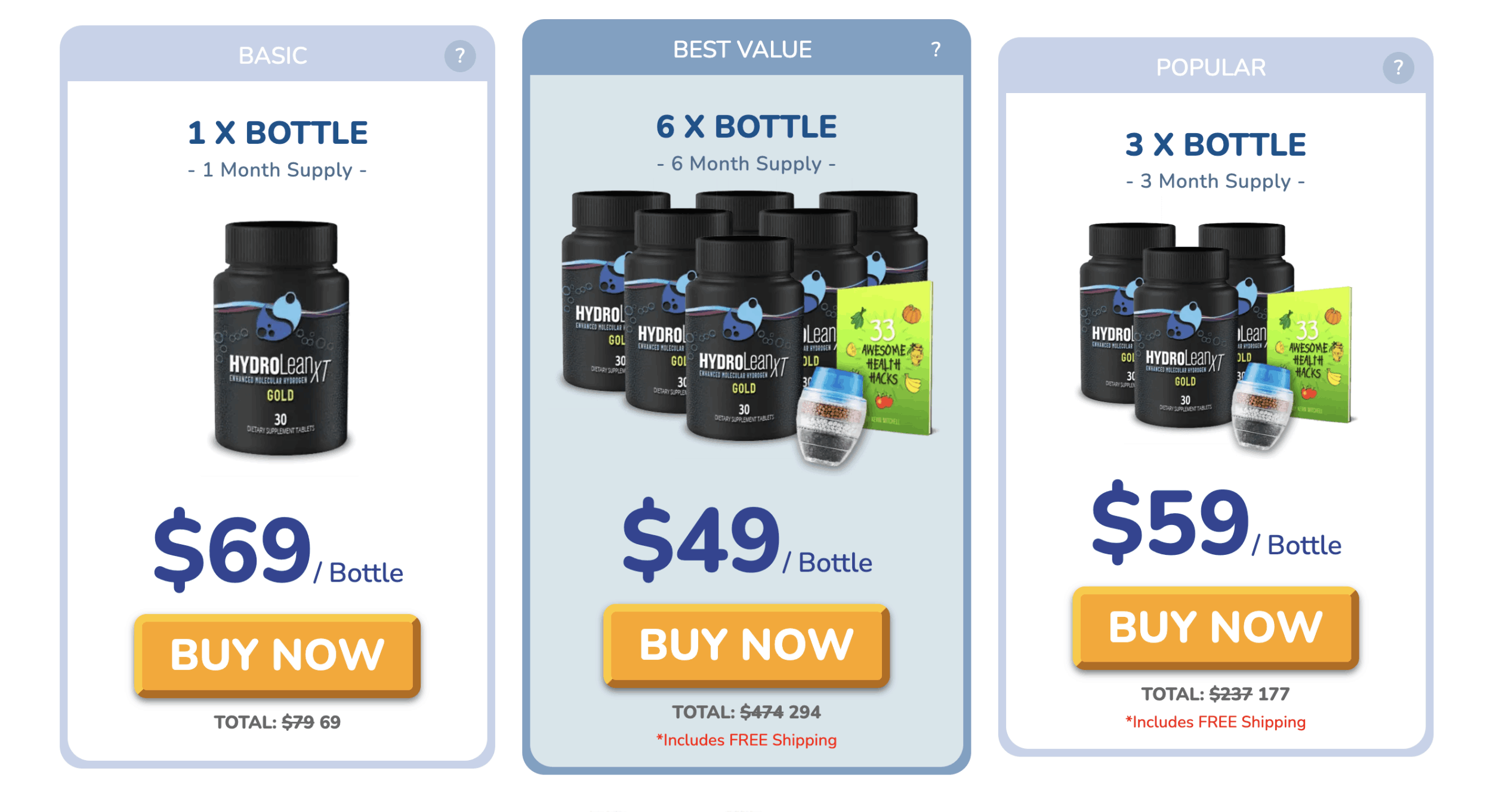 HydroLean XT bottle pricing